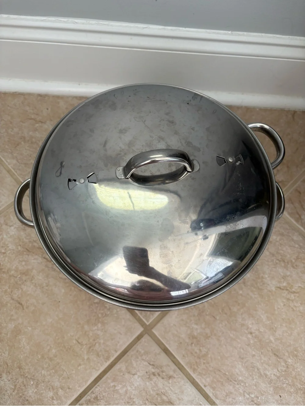 Metro Stainless Steel double boiler stock pot with steamer basket 5-6 quarts
